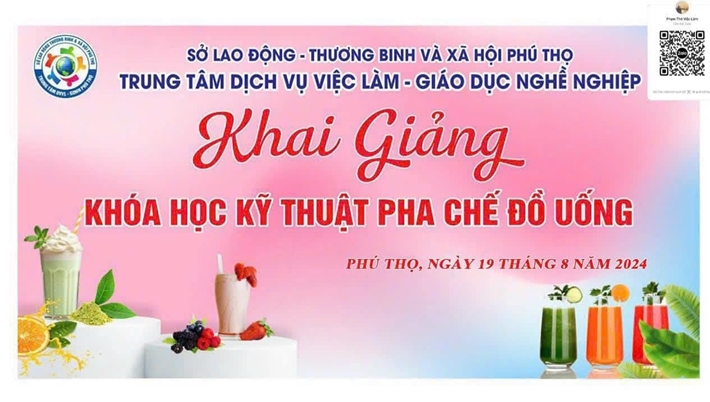 Thông báo mở lớp Kỹ thuật pha chế đồ uống tháng 8 2024