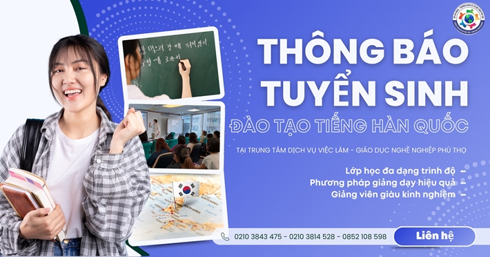 THÔNG BÁO TUYỂN SINH ĐÀO TẠO TIẾNG HÀN QUỐC